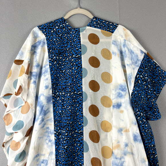 A Rare Bird Poncho Cardigan Womens One Size Ruffle Polka Dot Boho Artsy NEW - Picture 10 of 13